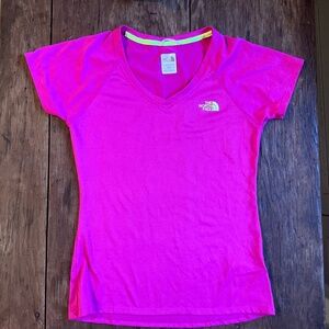 North Face Bright Pink Running Shirt Size XS
